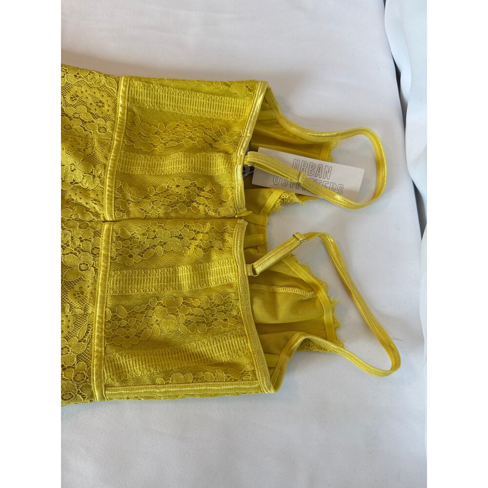 Urban Outfitters Layla Lace Corset Mini Dress Yellow NWT Women's Small - Picture 8 of 8